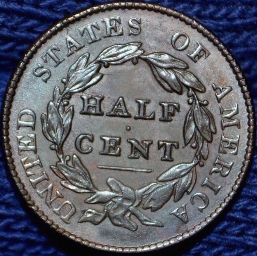 1828-Half-Cent-13-Stars